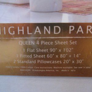 %100 cotton 400 Thread count Queen size 4 Pc Sheet